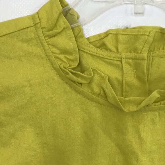 S Linen Blouse Sleeveless Ruffle Neck, Ophelia Roe - Picture 3 of 8